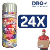 24X - Paint Factory Silver Glitter Spray Paint 200ml